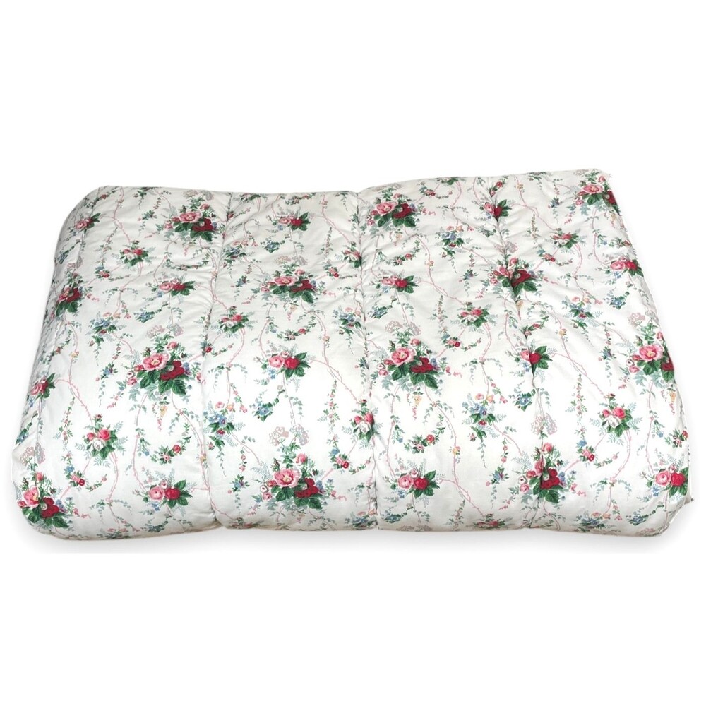 Ralph Lauren Blaine Comforter Twin Floral Stripe Roses Cottage 90s Vintage